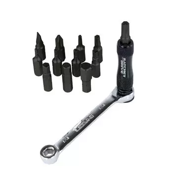 Японский набор инструментов для велосипеда LEZYNE RATCHET KIT Bits Soft Case Black [оригинальный продукт] [в комплекте шестигранник/звездочка/плюс/минус] чёрный