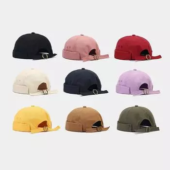 Японский нишевый дизайн арт ретро дыня кожа шляпа дети простой однотонный уличный хип-хоп шляпа арендодателя мужской тренд one size чёрный