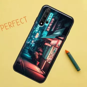 Японский Ночной Город Эстетика Чехол Для Huawei Nova 10 9 SE 5T Y90 Y70 Y60 Y61 Nova 3i 7i 8i 11i P20 P40 P30 Lite P60 Pro Nova 9 SE