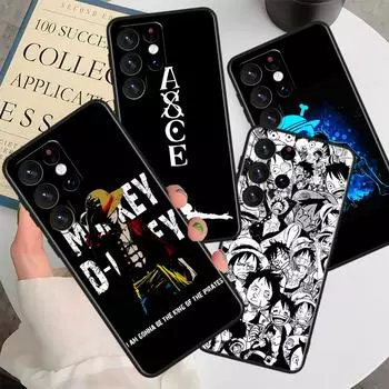 Японский O-ne P-ieces для Samsung S24 S23 S22 S21 S20 FE S10e S10 S9 Ultra Plus, мягкий силиконовый черный чехол для телефона Samsung S9