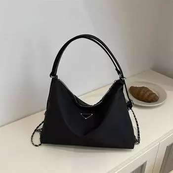 Японский однотонный маленький рюкзак 2024 года из ткани Оксфорд, повседневная новая модная сумка через плечо большой вместимости для женщин чёрный