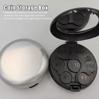 Японский органайзер для монет с зеркалом, прочный диспенсер для монет иен, карманный ящик для хранения монет, портативный небольшой сортировщик денег, держатель для монет белый