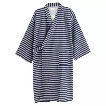 Японский открытый халат для гостиниц, Jinbei, пижамы, юката, мужской, женский, 100% хлопок, текстура, стиль, спереди, одежда для сна, домашняя одежда, для пар, Samue, синий