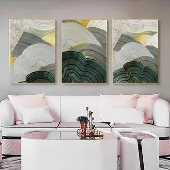 Японский пейзаж в стиле ретро, дуговая линия, абстрактная картина на холсте, картины, принты для гостиной, настенное искусство, домашний декор, постеры 21x30cm No Frame