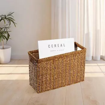 Японский плетеный органайзер для отделки корзин прямоугольный 38смx15смx26см Yellow Brown