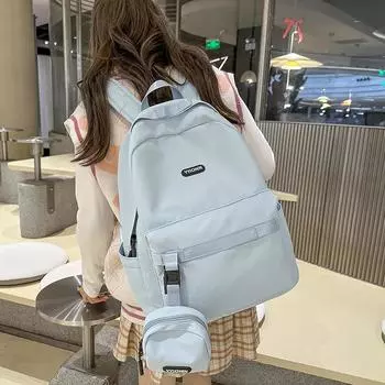 Японский повседневный стиль школьная сумка женская, большой вместимости рюкзак для учеников младших классов средней школы нишевый дизайн дорожный рюкзак мужской красный