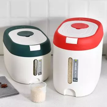 Японский простой 5/10 кг большой емкости герметичный рисовый барабан бытовой влагостойкий зерновой мука хранения барабан с мерным стаканом
