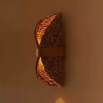 Японский ретро винтажный настенный светильник Wabi-Sabi настенные бра из ратта, плетеные настенные бра для домашнего декора Гостиная/модель Спальня Проход Отель Проживание в семье