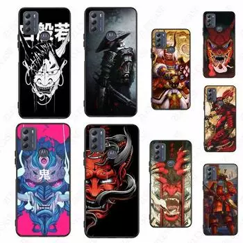 Японский самурайский чехол с маской они для Motorola Moto EDGE 20pro 20lite E6 E7, чехол G STYLUS GPLAY GPOWER G 5G PLUS G30 G100 Coque MOTO E6