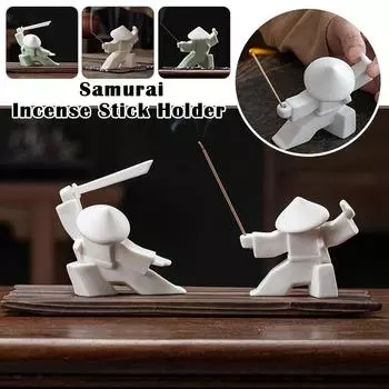 Японский самурайский держатель для благовоний, креативный современный дизайн с изображением фехтовальщика, керамические украшения для чайной церемонии, домашний офис, ремесла