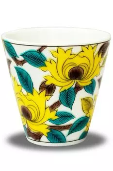 Японский склад Lucky Ochoko Sake Cup Kutani Ware Sake Cup Colored Peony Ceramic Brand Japanese Tableware Choko Cup Made in Japan