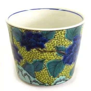 Японский склад Стильная посуда Soba Choco Kutani Soba choko Soba с пионом на керамике Роскошная японская посуда Сделано в Японии