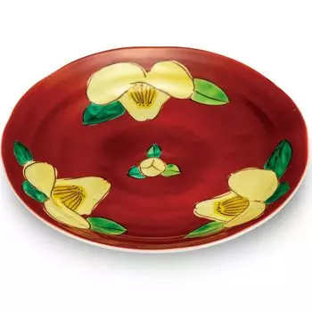 Японский склад стильный Kutani, подающий большие японские японские блюда, сделанные в Японии тарелка, столовые приборы, посуда, тарелка, камелия, керамика, тарелка, еда, тарелка,