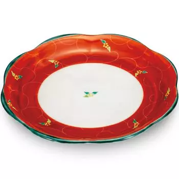 Японский склад стильный Kutani сервировочный киноварь большой японский японский сделано в Японии тарелка, столовые приборы, посуда, тарелка, арабеска, керамика, тарелка,