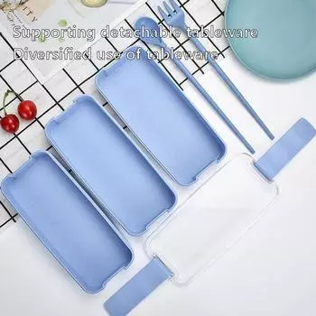 Японский соломенный ланч-бокс, милый стиль для девочек, ланч-бокс для начальной школы, офисный работник, трехслойный портативный набор Three layers зелёный