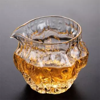 Японский стеклянный кувшин для заварки чая, термостойкий кованый кунг-фу чахай, прозрачная чайная чашка, офисная чайная посуда