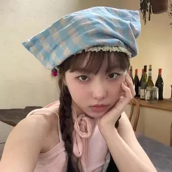 Японский стиль Харадзюку персонализированные клетчатые шапки-бини, подходящие по цвету, для путешествий на весну и лето, универсальные вогнутые женские шляпы 56-58cm