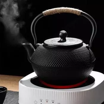 Японский стиль кипячения воды, приготовление чая Бытовые чугунные чайники, электрические керамические печи, специальные фильтры, угольные печи для приготовления чая, чайники 600ML чёрный
