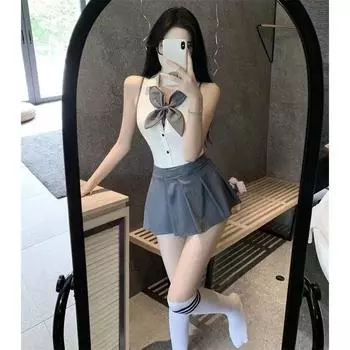 Японский стиль студент девушки темно-синее женское платье костюм женский сексуальный темно-синий костюм JK матросская блузка плиссированная юбка эротические костюмы One Size