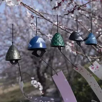 Японский стиль ветряные колокольчики чугунный ветряной колокольчик балкон открытый двор подвесной колокольчик декоративное украшение ландшафтный колокольчик подвеска