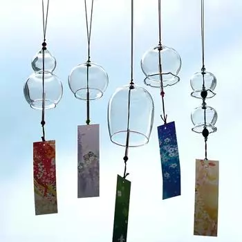 Японский стиль ветряные колокольчики стеклянный декоративный ветряной колокольчик садовые подвесные окна наружный декор для комнаты офисное украшение