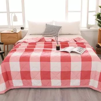 Японский стираный хлопок, стильная сетка без принта, летнее прохладное минималистское высококачественное студенческое общежитие для одного человека, летнее с кондиционером 70X100cm Thin Quilts