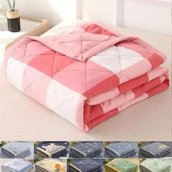 Японский стираный хлопок, стильная сетка без принта, летнее прохладное минималистское высококачественное студенческое общежитие для одного человека, летнее с кондиционером 70X100cm Thin Quilts