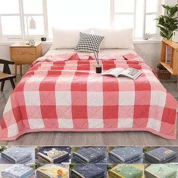 Японский стираный хлопок, стильная сетка без принта, летнее прохладное минималистское высококачественное студенческое общежитие для одного человека, летнее с кондиционером 70X100cm Thin Quilts