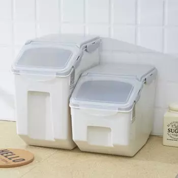 Японский традиционный герметичный контейнер для хранения риса, толстый пластик, вместимость 10-15 кг для риса и муки 10kg прозрачный