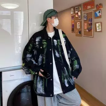 Японский тренд Ленивый стандартный верхняя одежда Универсальная молодежная модная мужская куртка Харадзюку с длинным рукавом с лацканами M белый