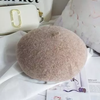 Японский универсальный берет женский осенне-зимний корейский вариант шерстяная толстая шапка-тыква бутон милая улучшенная шляпа художника