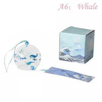 Японский ветровой колокольчик с рисунком Сакуры, колокольчики ручной работы, стеклянный фурин, домашний декор A6