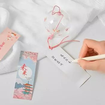 Японский ветровой колокольчик с рисунком Сакуры, колокольчики ручной работы, стеклянный фурин, домашний декор