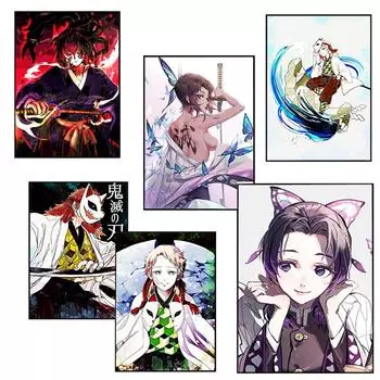 Японский винтажный аниме-постер «Убийца демонов», персонаж, холст, картина 21cm30cm NoFrame
