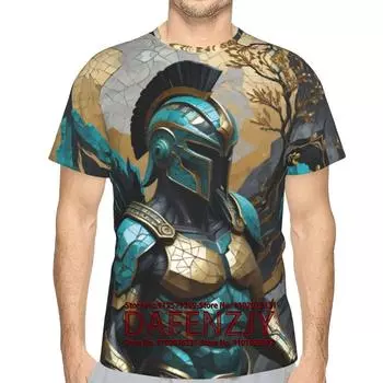 Японский воин Воин 3D Печатные футболки для мужчин и женщин Рубашки с коротким рукавом Повседневная модная футболка S золотой