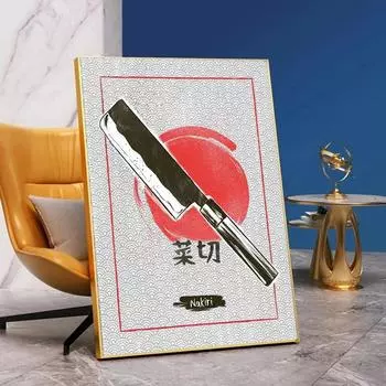 Японское аниме-арт самурайские мечи, печать плакатов для домашнего декора, абстрактный Накири Бунка Бутакири, нож, холст, картина, настенное искусство, без рамки 21*30cm