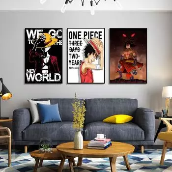 Японское аниме, цельный постер, настенный художественный принт, «Разыскивается Луффи», боевые холсты, картины для дома, гостиной, спальни, Декор, живопись 21cm30cm NoFrame