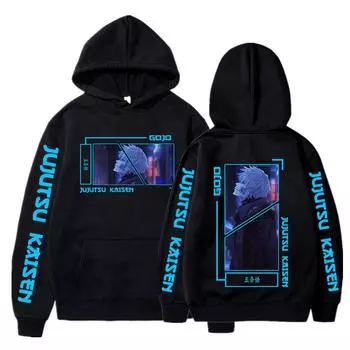 Японское аниме дзюдзюцу кайсен толстовки с мультяшным принтом Годзё Сатору толстовки для мужчин и женщин повседневные толстовки с капюшоном большого размера с длинными рукавами уличная одежда XXXL хаки