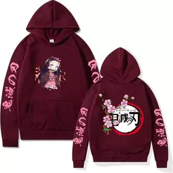 Японское аниме Ghost Killing Blade персонаж с узором и трендовым принтом, милая мужская и женская толстовка с капюшоном для пар, полный размер L