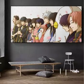 Японское аниме GINTAMA Холст Плакат Мультфильм Живопись Искусство Домашнее украшение Фреска 20cm40cm NoFrame