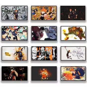 Японское аниме Haikyuu, фигурка, постер и принт, домашнее искусство, украшение стены, живопись, декор для гостиной, спальни, аксессуары Cuadros 20cm40cm NoFrame