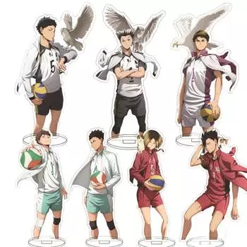 Японское аниме Хайкю!! Yu Nishinoya Kageyama Tobio Hinata Shoyo Kenma Kozume акриловая подставка фигурка модель тарелка декор стола 15 см 1