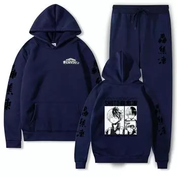 Японское аниме «Моя геройская академия» — это популярная осенне-зимняя повседневная свободная толстовка с капюшоном с принтом для мужчин и женщин S