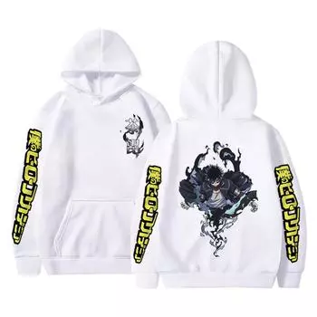 Японское аниме Моя геройская академия Даби Графический принт Толстовка Мужчины Женщины Манга Harajuku Толстовка Мужские винтажные свободные толстовки XS чёрный