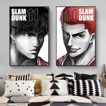 Японское аниме Slam Dunk Анимация настенное искусство Картины Постеры Картины на холсте для гостиной Украшения для спальни подростка Домашний декор Без рамки 21*30cm No Frame