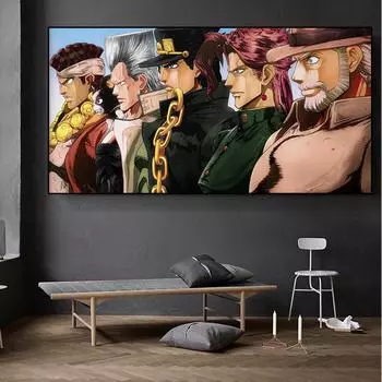 Японское аниме «Странные приключения Джоджо», холст, печать плакатов, живопись 21cm30cm NoFrame