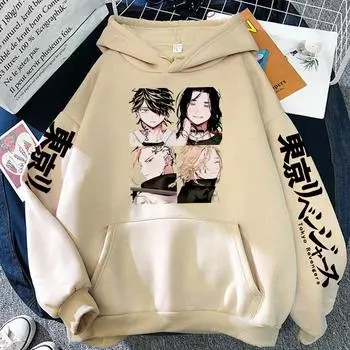 Японское аниме Токио Мстители Косплей Толстовки Харадзюку Мужская мода Манга Казутора Ханемия/Кейсуке Баджи/Майки/Дракен Толстовка Одежда S чёрный