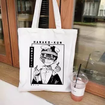 Японское аниме унитаз Ханако Кун Эко Холст Сумка-шопер Манга Сумки-тоут Harajuku Женская сумка через плечо Сумка для покупок Сумка 24*26cm