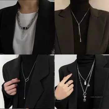 Японское и корейское ожерелье-цепочка с подвеской в виде медведя - модный стиль хип-хоп, унисекс-аксессуар на осень/зиму