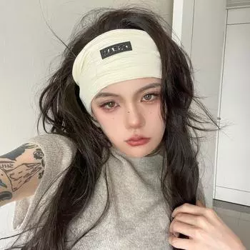Японское лицо маленькая удобная тонкая хлопковая повязка на голову ins tide street shot платок широкий край выход на улицу защита лоб с повязкой на голову
